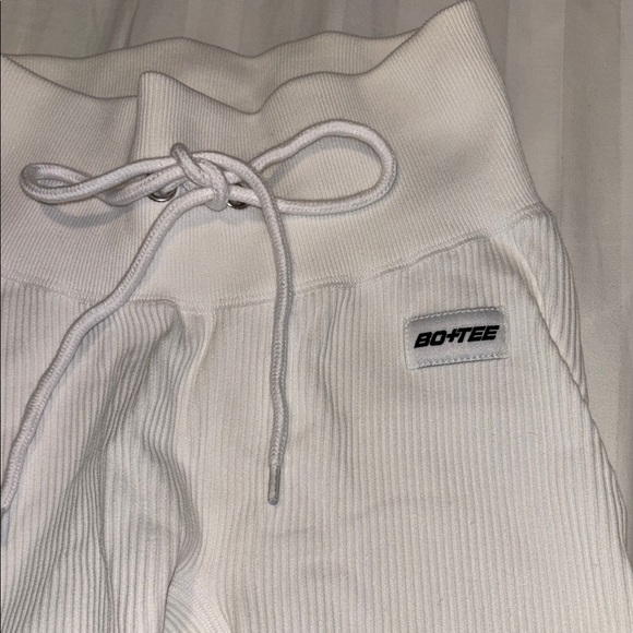 White BO+TEE Ribbed Shorts - Picture 3 of 5